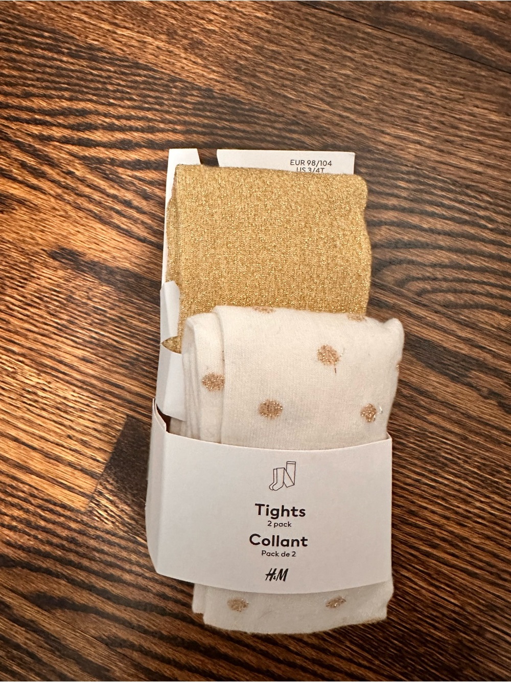 *brand new with tags* H&M Gold Glitter Knit Tights - Girls 3-4T